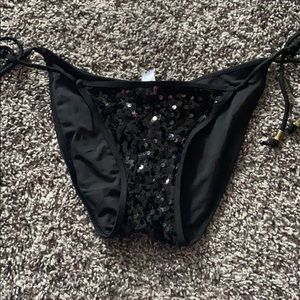 SEQUIN BLACK VS PINK SWIM BOTTOM
